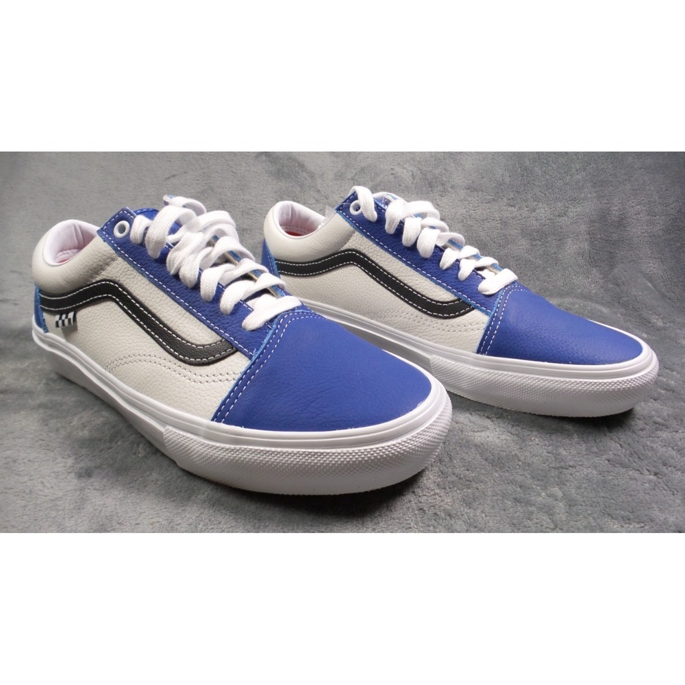 Vans Skate Old Skool Shoes Mens Size 9.5 True Blue Sport‎ Leather Sneakers NWOB